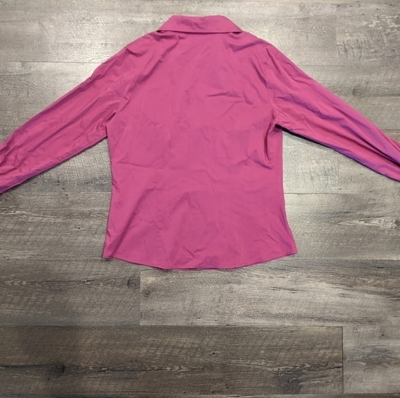 Worthington Pink Button Down Blouse with Cuffed Sleeves Size 12 - Picture 4 of 8